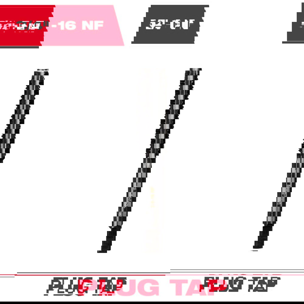 Straight Flute Taps; Tap Type: Straight Flute ; Thread Size (Inch): 3/4-16 ; Overall Length (Decimal Inch): 3.7500 ; Thread Standard: UNF ; Chamfer: Plug ; Material: High-Carbon Steel